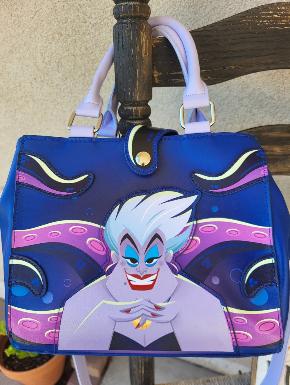 Disney Loungefly Ursula Plots "Little Mermaid" Glow In The Dark Crossbody